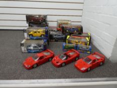 A small quantity of Burago die cast cars and other similar scale cars
