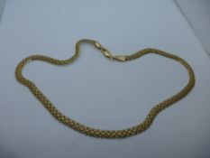 9ct yellow gold ladies necklace, length approx 46cm, weight approx 8.6g, marked 9K