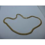 9ct yellow gold ladies necklace, length approx 46cm, weight approx 8.6g, marked 9K