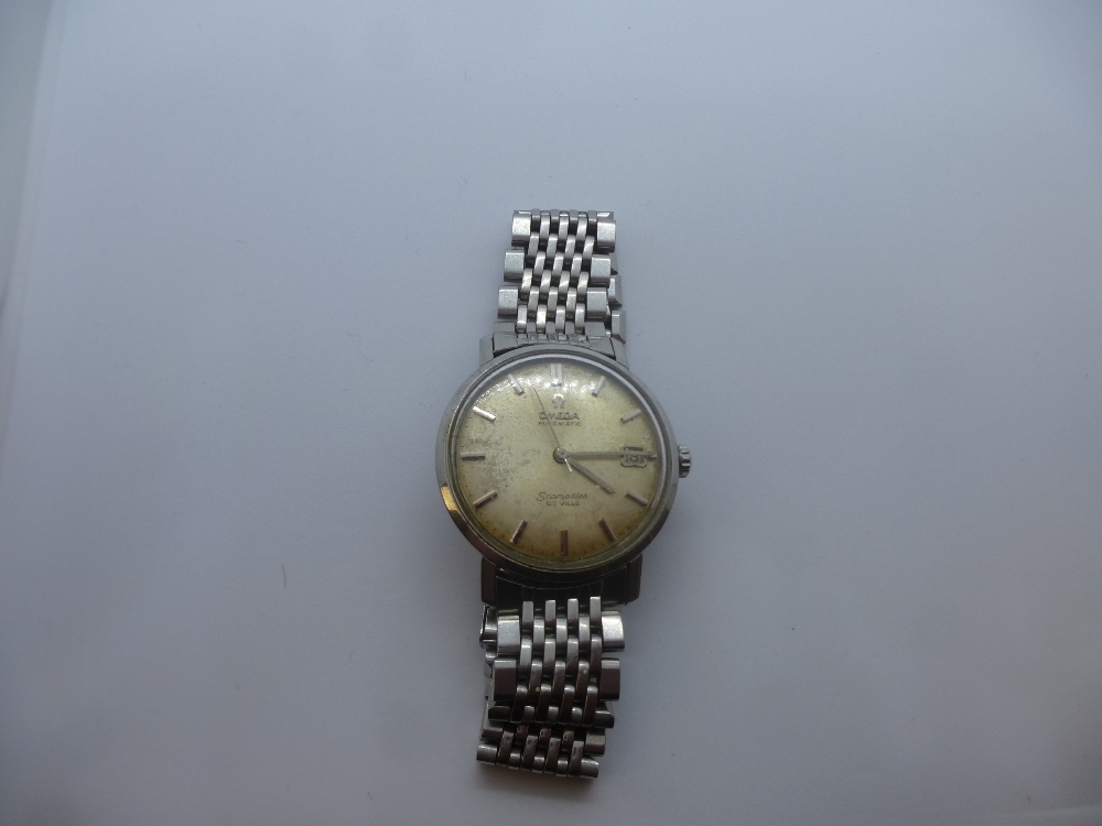 Vintage gents 'OMEGA' Seamaster, on stainless steel OMEGA strap, ticking