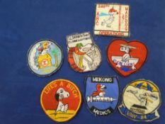 7 x Vietnam War Style "Snoopy" Patches