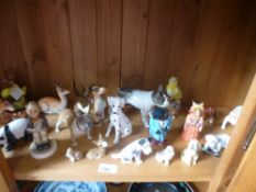 A quantity of china animals and figures by Lomonosov, Goebel, etc.