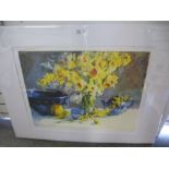 J. Carroll; a limited edition pencil signed print of daffodils, 68 x 51cms