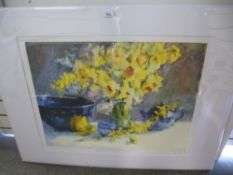 J. Carroll; a limited edition pencil signed print of daffodils, 68 x 51cms