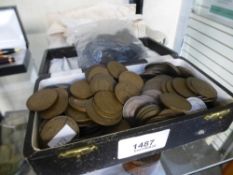 A quantity of copper coinage and similar