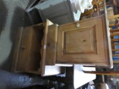 Waxed pine TV stand and bedside cupboard