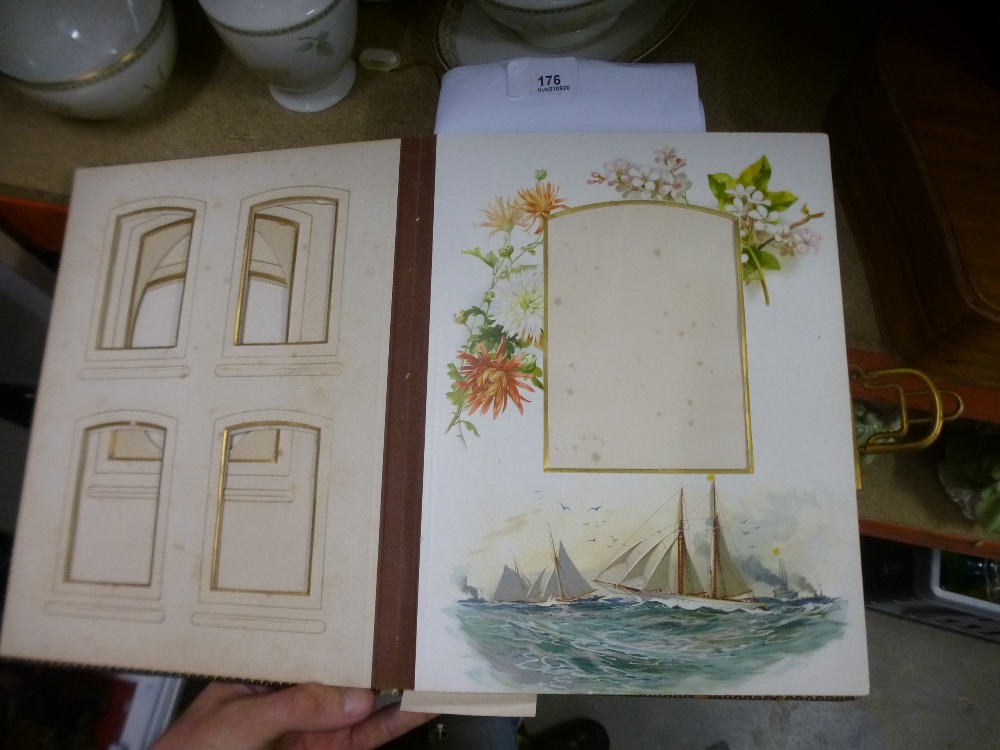 A Victorian musical photo album decorated boating scenes - Image 2 of 3