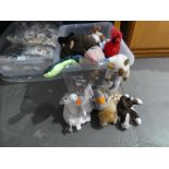 Box of Ty Beanie babies and other soft toys