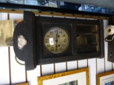 Two vintage wooden wall clocks, two AF, pictures, etc