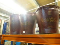 Set of three Coca Cola buckets