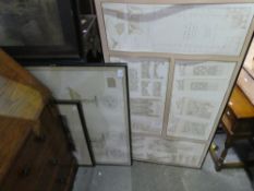 6 large framed prints, all assorted subjects including some vintage hunting sceens