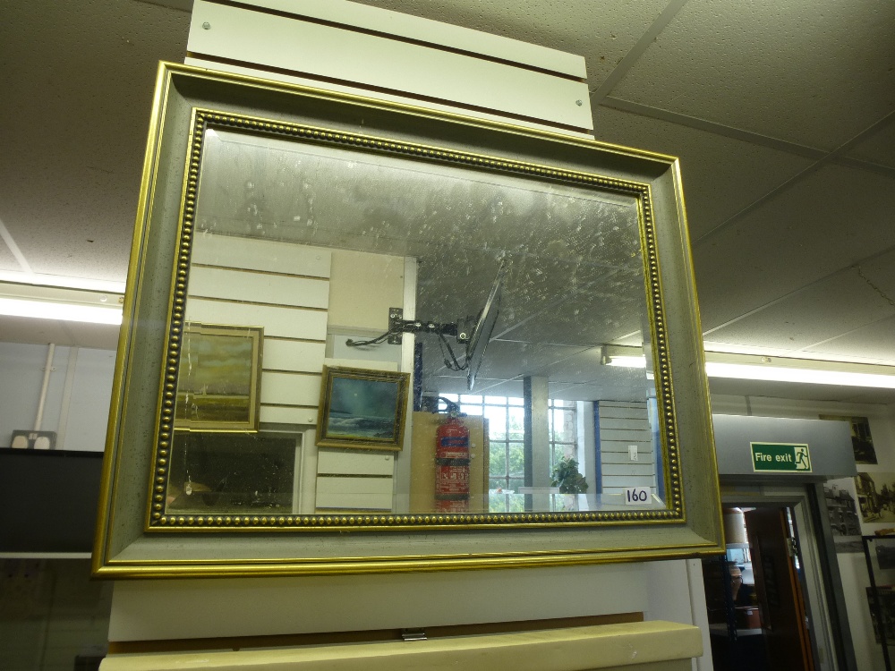 Two mirrors, one painted Grecian style and another gilded one and a wooden carved clock marked - Image 3 of 3