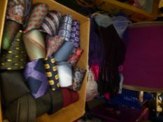 A quantity of vintage ties and scarves, etc