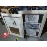 Two gold framed wall mirrors and collection of furnishing pictures, etc