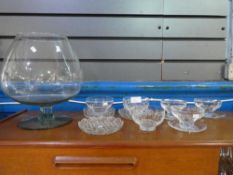 Pair of Stuart crystal sundae bowls other examples, large glass vase, etc