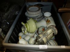 A crate of china to include Anysley, Adderley & Carlton