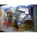 Box mixed items to include Samsung Galaxy tablet, Zippo lighters, trench Art, cased flask set, etc
