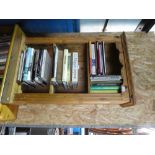 Two waxed pine open bookcases