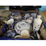 Two boxes of mixed china to include Delft, Royal Albert, Royal Worcester, Royal Winton, etc