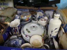 Two boxes of mixed china to include Delft, Royal Albert, Royal Worcester, Royal Winton, etc