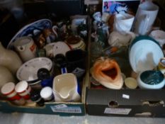 Two boxes of mixed china to include Carltonware, Noritaki, Royal Norfolk, Delft, etc