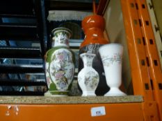 A selection of vases to include Coalport, oriental, etc