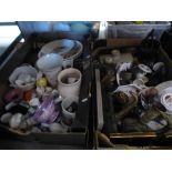 Two boxes of mixed china to include plates, jugs, vases, bowls, trinket dishes, etc