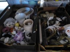 Two boxes of mixed china to include plates, jugs, vases, bowls, trinket dishes, etc