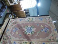 Chinese style woolen rug, decorated with birds and flowers