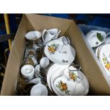 Two boxes of Mid Winterware 'Oranges and Lemons', to include plates, cups, saucers, teapot,