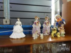 Royal Worcester 'From All Of Us' porcelain lady, 2 others, pair of onyx Scottie dogs, porcelain face