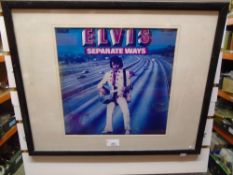 A selection of pictures and prints to include Elvis, Frank Sinatra, etc