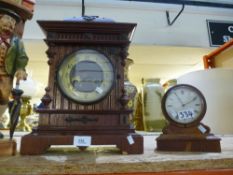 Two wooden cased mantle clocks