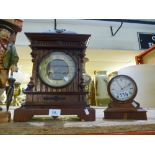 Two wooden cased mantle clocks