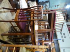 Teak circular extending table and set of 4 dining chairs