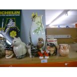 A selection of china figures and sundries to include Royal Doulton, etc