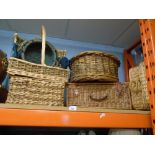 A quantity of Wicker baskets to include bread and picnic