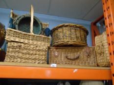 A quantity of Wicker baskets to include bread and picnic