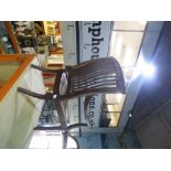 Mahogany bar back armchair with rush seat