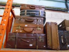 A large selection of vintage suitcases from the 50, 60 & 70s