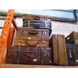 A large selection of vintage suitcases from the 50, 60 & 70s