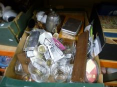 Two boxes of mixed sundries to include boxed microscope, china and glass