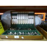 A boxed canteen of cutlery set by J Lodge, Sheffield