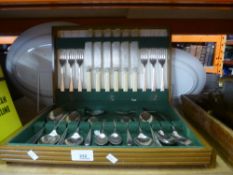 A boxed canteen of cutlery set by J Lodge, Sheffield