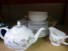 A small quantity of bone china, Wild Strawberry pattern