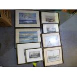 A quantity of framed and glazed prints some local scenes to include Fareham, Portsmouth harbour