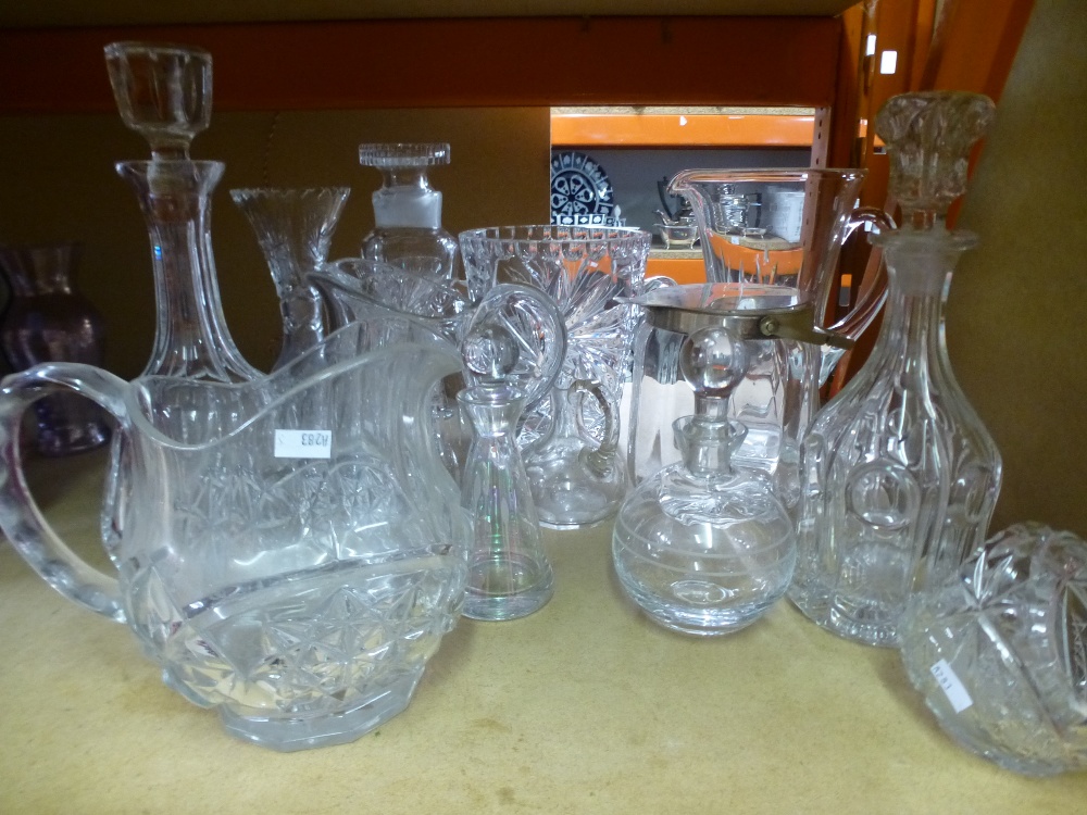 A selection of white cut glass including water jugs and decanters - Image 2 of 2