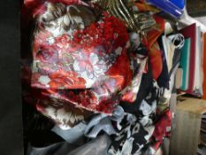 A box of ladies scarves, some being silk