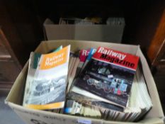 Two boxes of 'The Railway Magazine' magazines