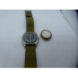 Hamillton ref 523-8290 w10-6645-99 military stainless steel wristwatch no.13396/73 1973 with green